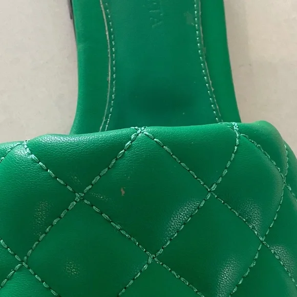 BOTTEGA VENETA Quilted/Padded Slid Sandal Green Size EU 41